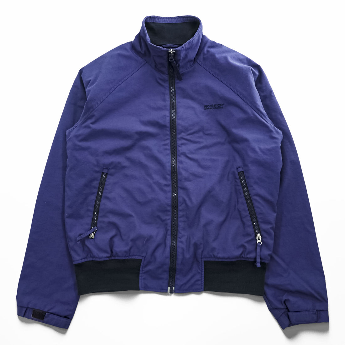 Woolrich ジップアップ ブルゾン スタンドカラー ボンバージャケット L ネイビー WP LAVORI IN CORSO社 イタリア企画