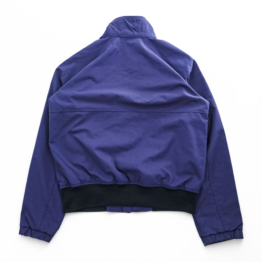 Woolrich John Rich & Bros Full Zip Bomber Jacket Purple Navy Stand Collar Raglan Rib Hem Size L