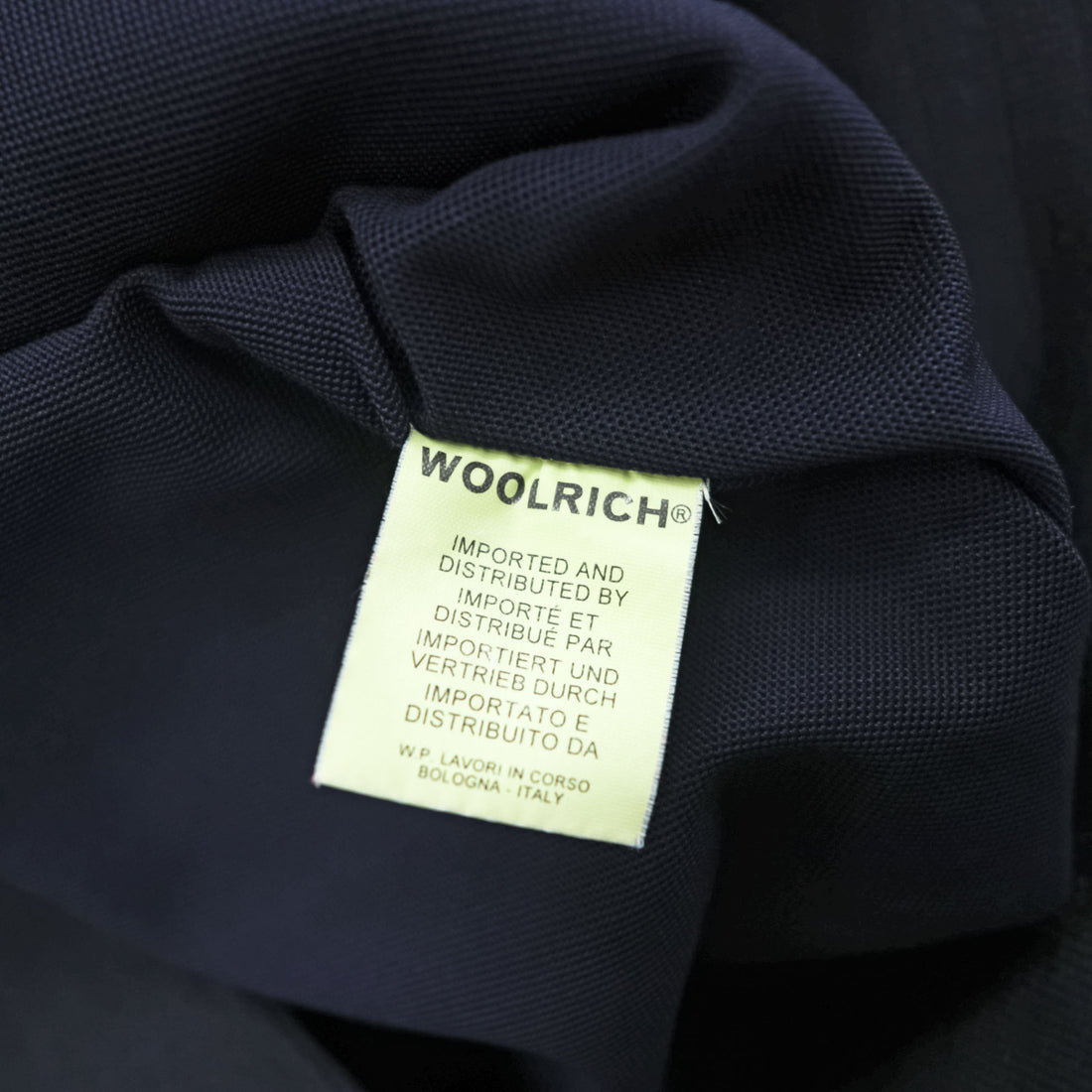 Woolrich John Rich & Bros Full Zip Bomber Jacket Purple Navy Stand Collar Raglan Rib Hem Size L