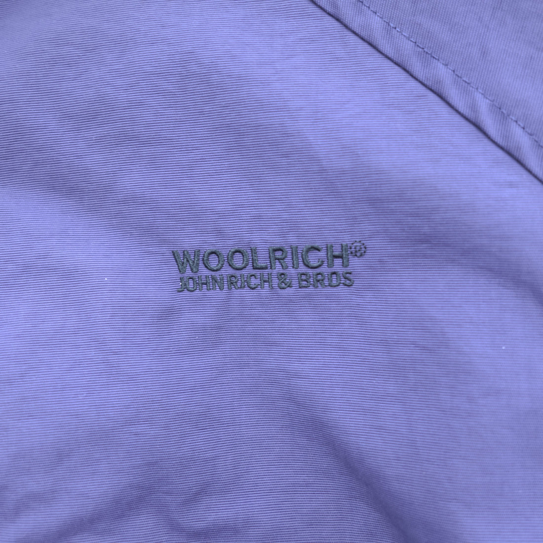 Woolrich John Rich & Bros Full Zip Bomber Jacket Purple Navy Stand Collar Raglan Rib Hem Size L