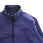Woolrich John Rich & Bros Full Zip Bomber Jacket Purple Navy Stand Collar Raglan Rib Hem Size L