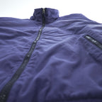 Woolrich John Rich & Bros Full Zip Bomber Jacket Purple Navy Stand Collar Raglan Rib Hem Size L
