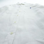 Polo Ralph Lauren リネン 長袖 シャツ M ホワイト 麻100% SLIM FIT スモールポニー ロゴ 刺繍