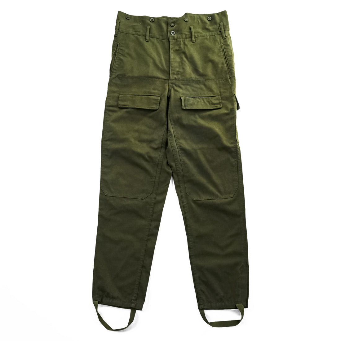90s Vintage Zekon Michalovce Military Cargo Pants Olive M85 Style Field Trousers Stirrup Hem High Waist Size L