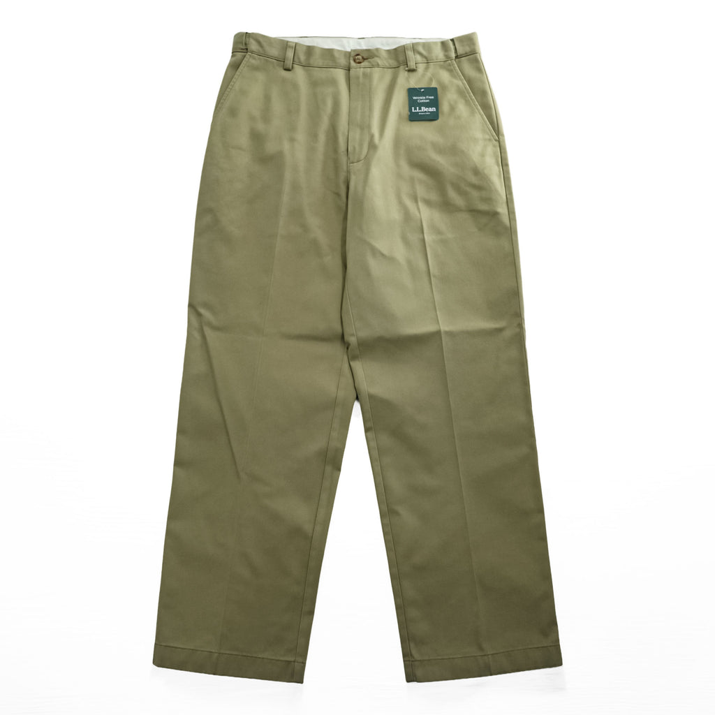 L.L.Bean Chino Pants, Size L, Beige, Comfort Waist, Unused, Wrinkle-Free, Wrinkle-Resistant, 245698