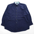 NAUTICA 90s Vintage Long-Sleeve Button-Down Shirt, Size XL and up, Navy, Made in Jamaica