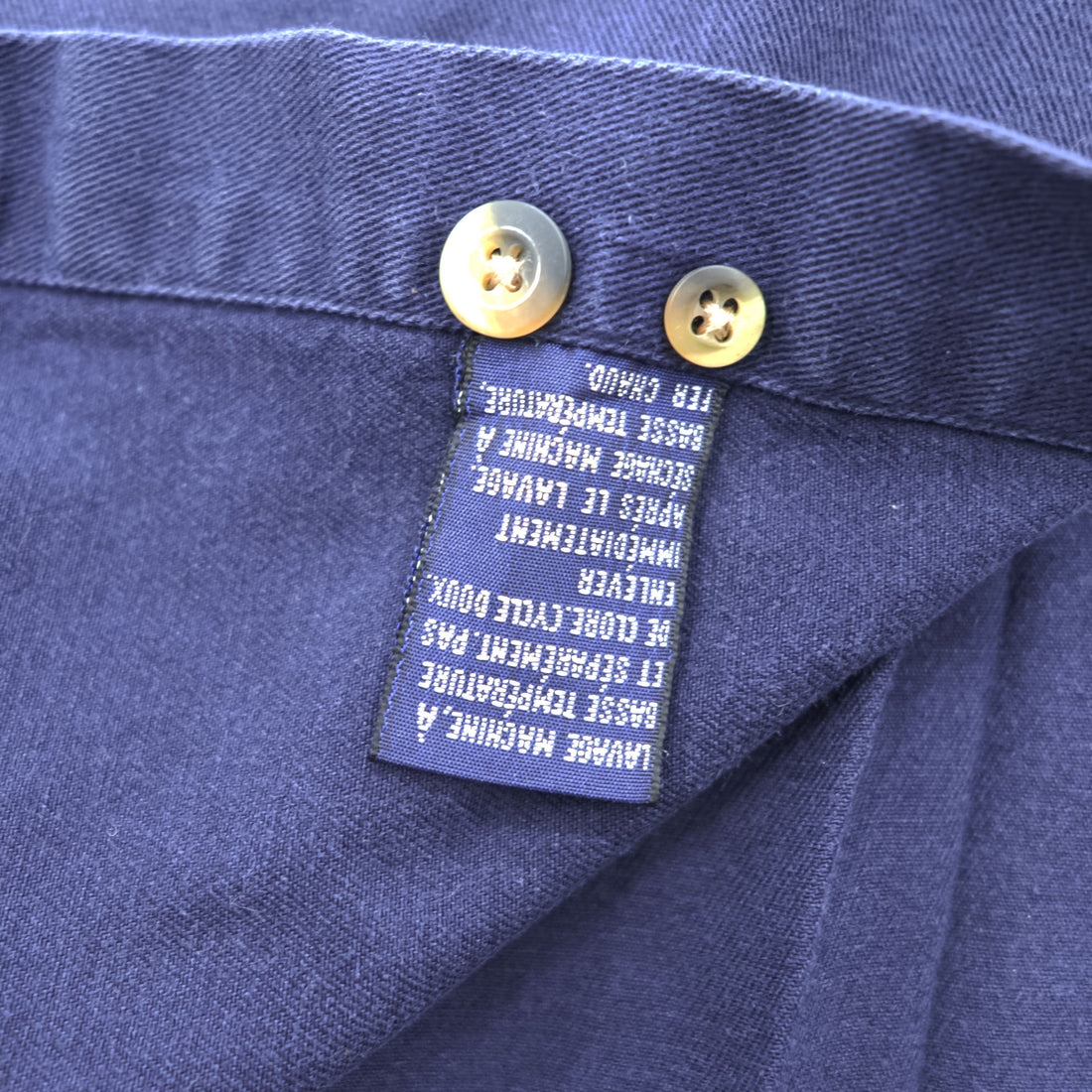NAUTICA 90s Vintage Long-Sleeve Button-Down Shirt, Size XL and up, Navy, Made in Jamaica