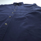 NAUTICA 90s Vintage Long-Sleeve Button-Down Shirt, Size XL and up, Navy, Made in Jamaica
