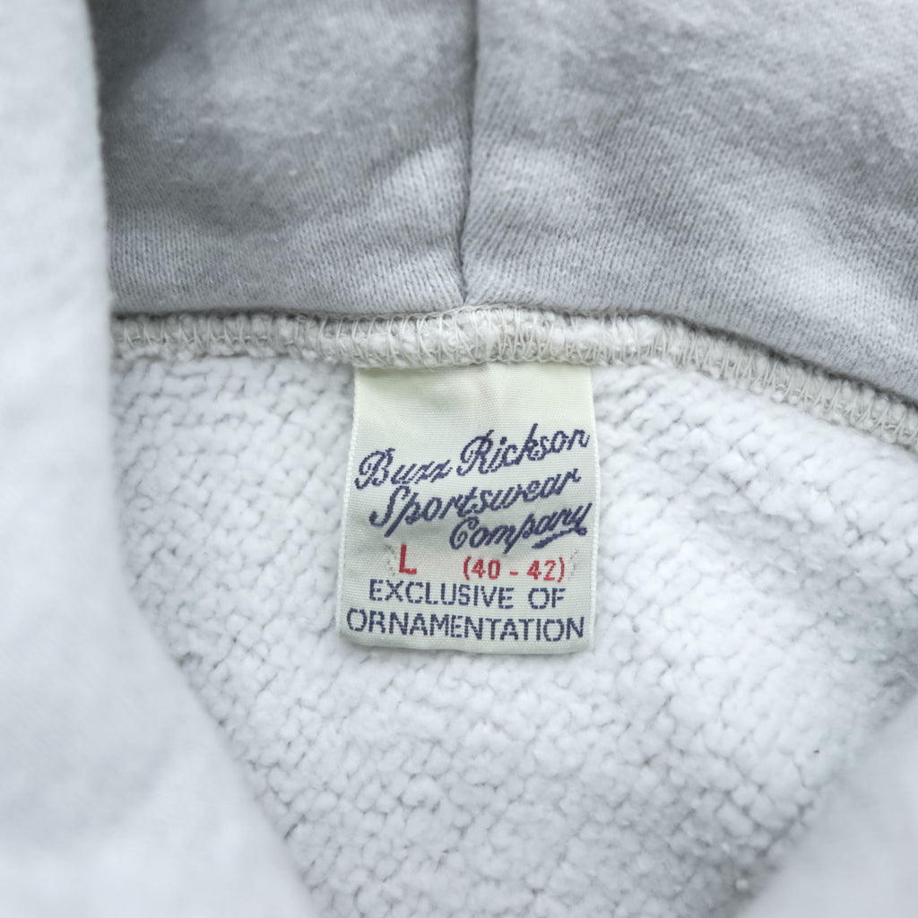 BUZZ RICKSON'S Japan Made Reverse Weave Pullover Hoodie L Gray BEAMS Exclusive US NAVY Arch Logo BR69085BM