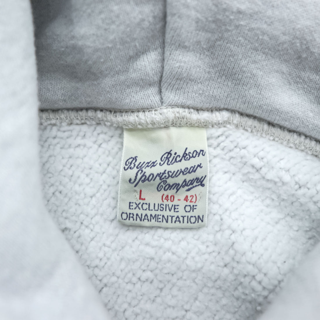 BUZZ RICKSON'S Japan Made Reverse Weave Pullover Hoodie L Gray BEAMS Exclusive US NAVY Arch Logo BR69085BM