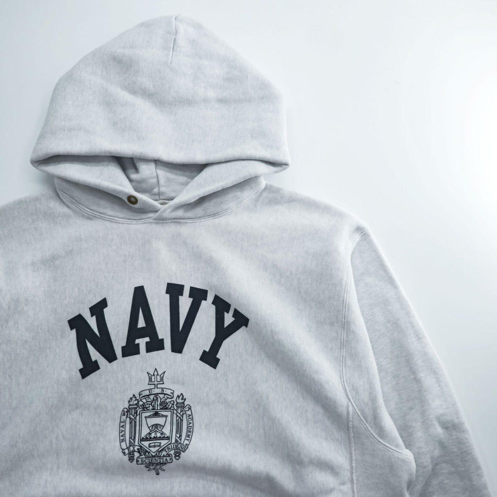 BUZZ RICKSON'S Japan Made Reverse Weave Pullover Hoodie L Gray BEAMS Exclusive US NAVY Arch Logo BR69085BM