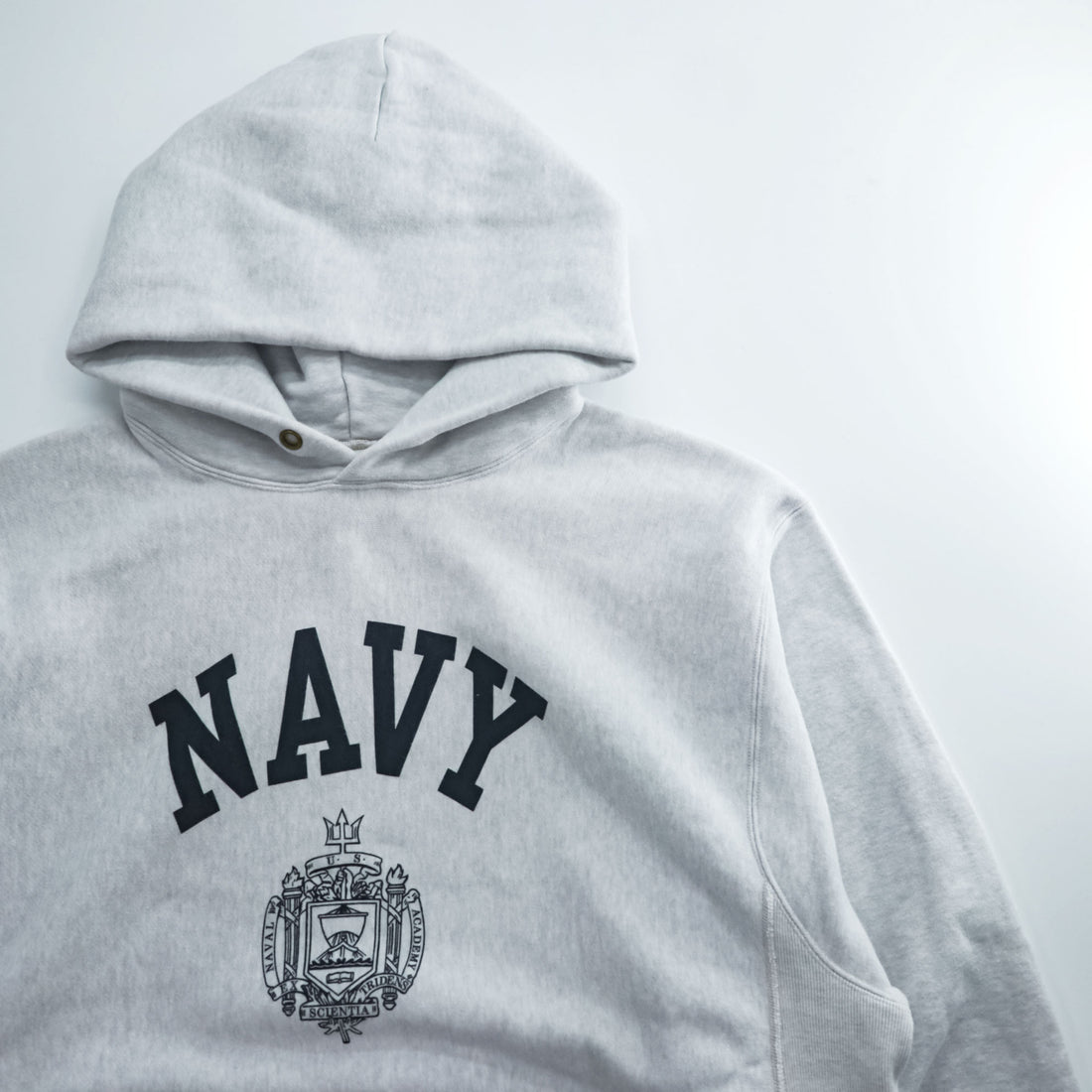 BUZZ RICKSON'S Japan Made Reverse Weave Pullover Hoodie L Gray BEAMS Exclusive US NAVY Arch Logo BR69085BM