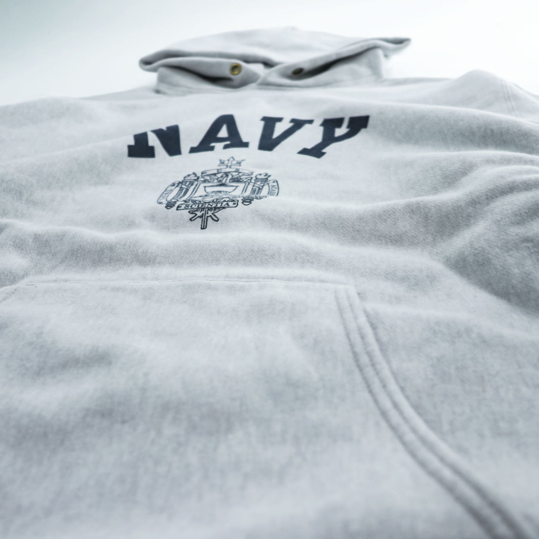 BUZZ RICKSON'S Japan Made Reverse Weave Pullover Hoodie L Gray BEAMS Exclusive US NAVY Arch Logo BR69085BM