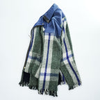 blackmeans Japan Made Fringe Tweed Double Riders Jacket Sheepskin Leather Checked 945-69GJ23-10