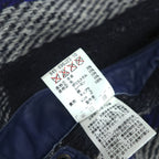 blackmeans Japan Made Fringe Tweed Double Riders Jacket Sheepskin Leather Checked 945-69GJ23-10