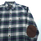 PENDLETON フランネル 長袖チェックシャツ M ネイビー HAWTHORNE エルボーパッチ CAMPBELL DRESS TARTAN