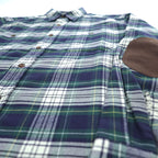 PENDLETON フランネル 長袖チェックシャツ M ネイビー HAWTHORNE エルボーパッチ CAMPBELL DRESS TARTAN