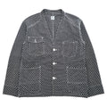Sasquatchfabrix. Japan Made Sashiko Style Pattern Chore Jacket Black White Cotton Work Jacket