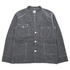 Sasquatchfabrix. Japan Made Sashiko Style Pattern Chore Jacket Black White Cotton Work Jacket