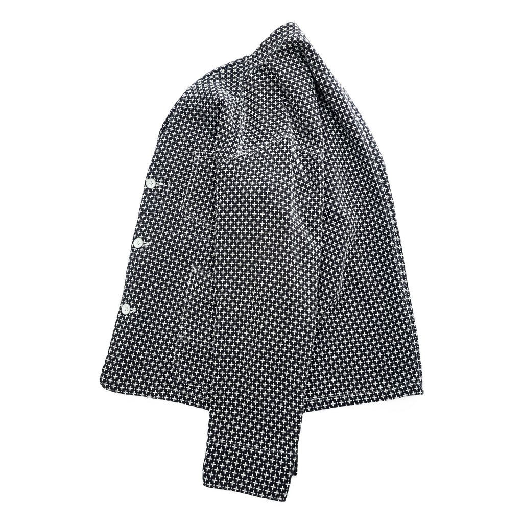 Sasquatchfabrix. Japan Made Sashiko Style Pattern Chore Jacket Black White Cotton Work Jacket
