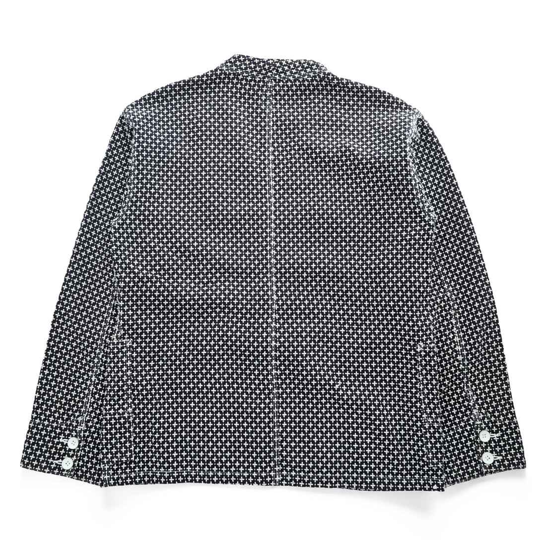 Sasquatchfabrix. Japan Made Sashiko Style Pattern Chore Jacket Black White Cotton Work Jacket