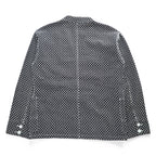 Sasquatchfabrix. Japan Made Sashiko Style Pattern Chore Jacket Black White Cotton Work Jacket