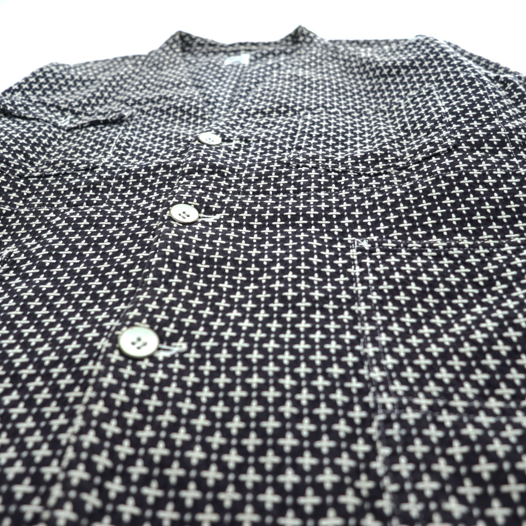 Sasquatchfabrix. Japan Made Sashiko Style Pattern Chore Jacket Black White Cotton Work Jacket
