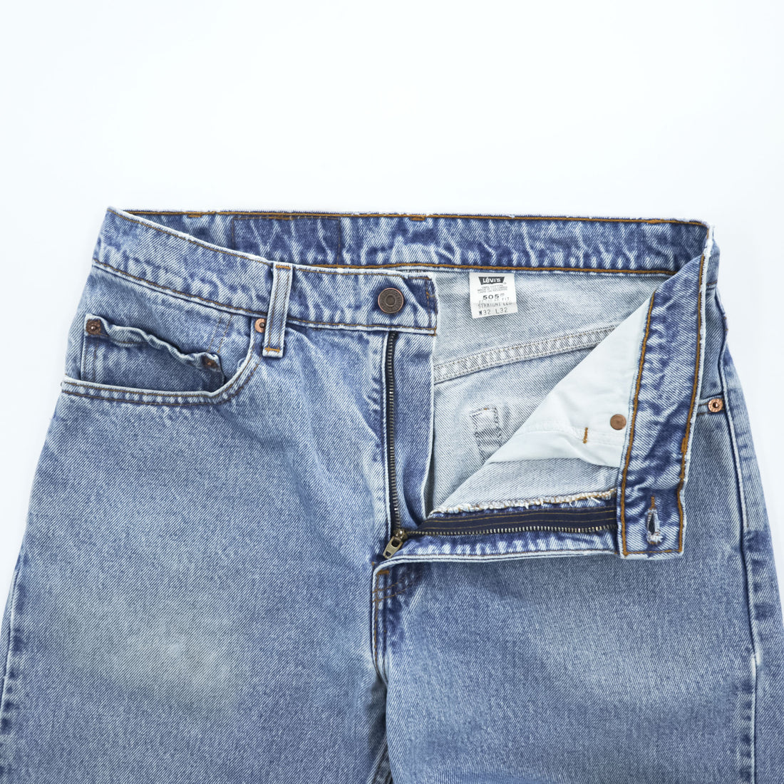 Levi Strauss 90s Vintage 505 REGULAR FIT STRAIGHT LEG Blue Denim Jeans M Made in Colombia 00505-4891