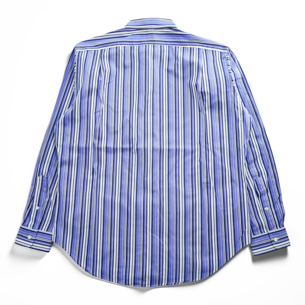 Polo Ralph Lauren 90s Vintage Long-Sleeve Shirt, Size L, Blue, Striped, Small Pony Logo Embroidery