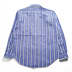 Polo Ralph Lauren 90s Vintage Long-Sleeve Shirt, Size L, Blue, Striped, Small Pony Logo Embroidery