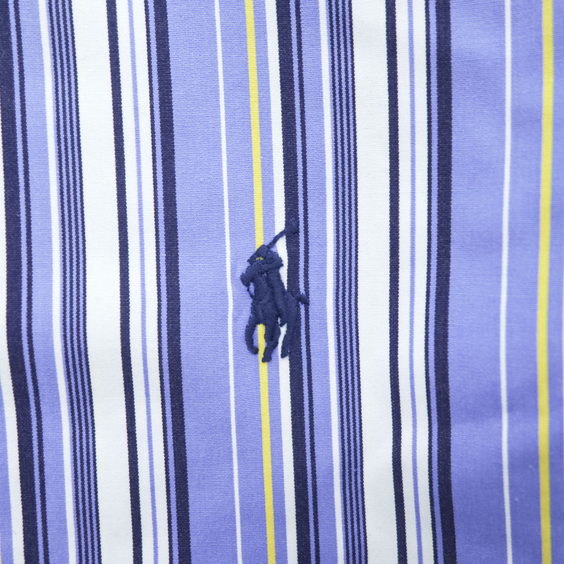 Polo Ralph Lauren 90s Vintage Long-Sleeve Shirt, Size L, Blue, Striped, Small Pony Logo Embroidery