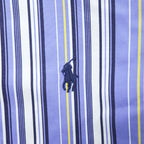 Polo Ralph Lauren 90s Vintage Long-Sleeve Shirt, Size L, Blue, Striped, Small Pony Logo Embroidery