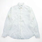 INDIVIDUALIZED SHIRTS リネン 長袖 ボタンダウンシャツ L ホワイト USA製 epaulet別注