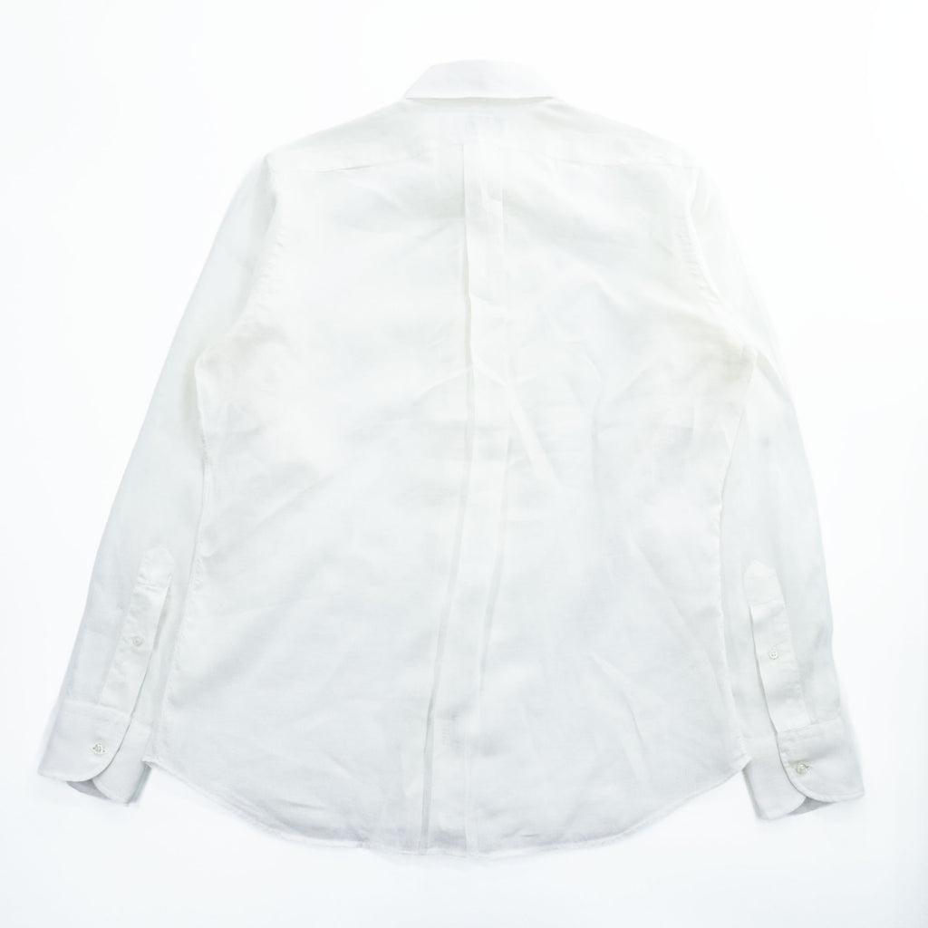 INDIVIDUALIZED SHIRTS リネン 長袖 ボタンダウンシャツ L ホワイト USA製 epaulet別注
