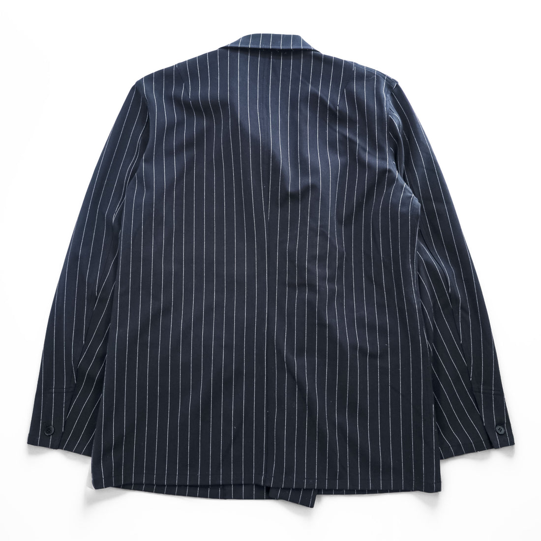 HUMIS ( Takahumi Nohara ) ダブル ストレッチ テーラードジャケット ブレザー L ネイビー ピンストライプ SAMPLE