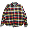 Woolrich フランネル 長袖 チェックシャツ XL イエロー レッド ネイビー 胸ポケット ボタンダウン 6280