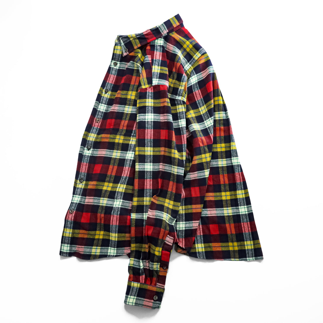 Woolrich フランネル 長袖 チェックシャツ XL イエロー レッド ネイビー 胸ポケット ボタンダウン 6280