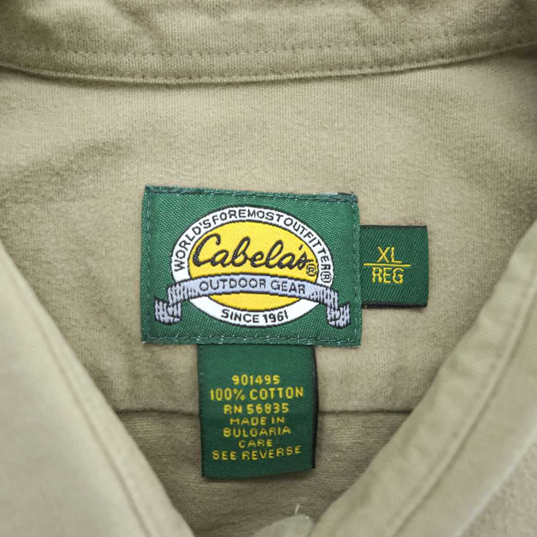 Cabela's Vintage 90s Moleskin Long Sleeve Shirt Beige XL Made in Bulgaria