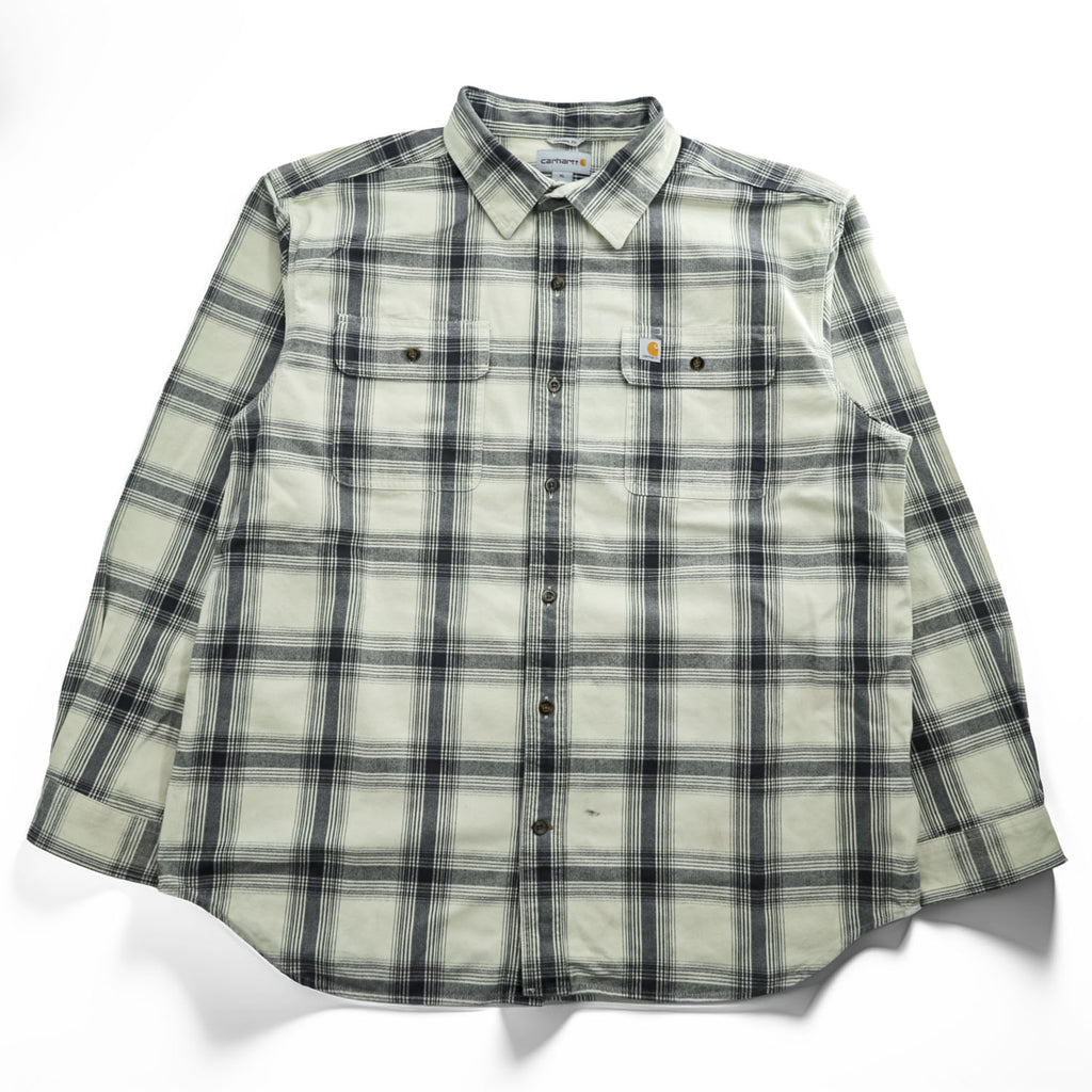 Carhartt Flannel Long-Sleeve Shirt, Size XL, Gray, White, Checked, Big Size, Original Fit, 104451