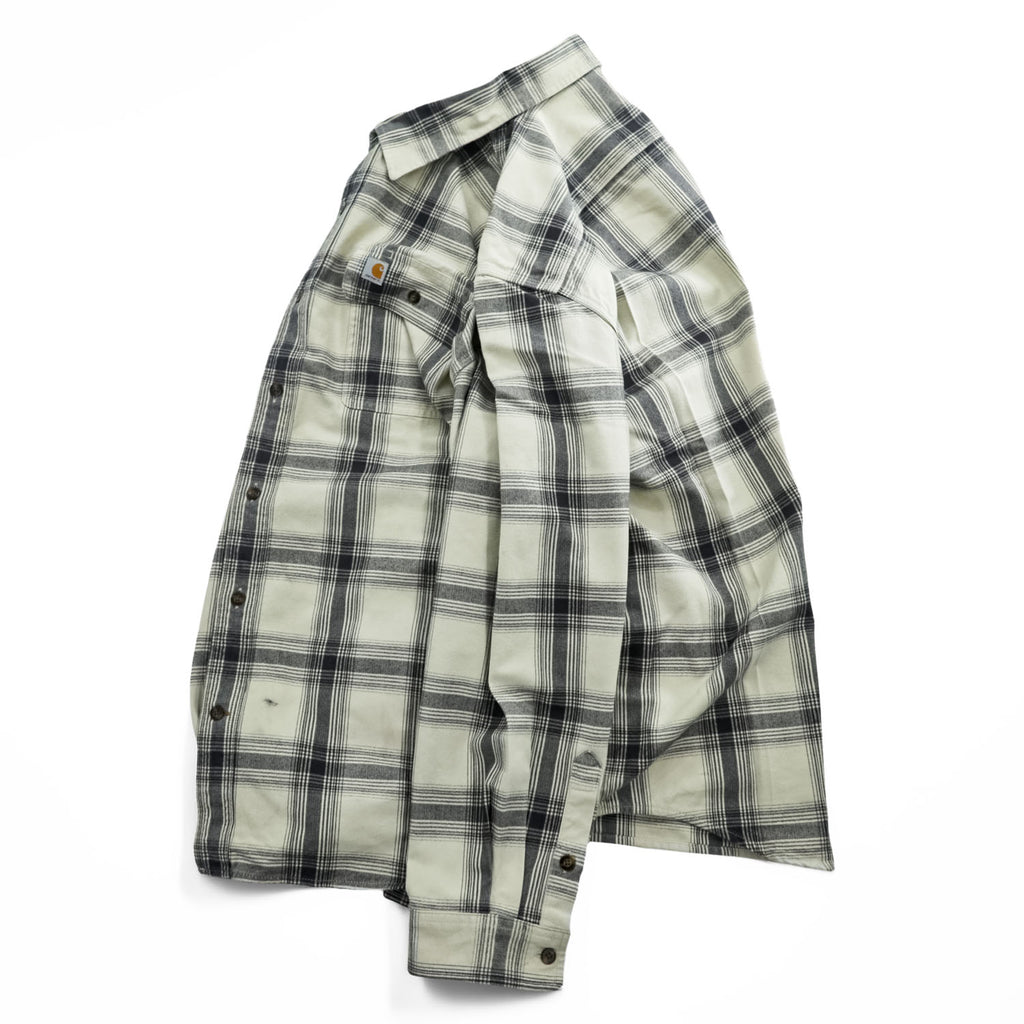 Carhartt Flannel Long-Sleeve Shirt, Size XL, Gray, White, Checked, Big Size, Original Fit, 104451