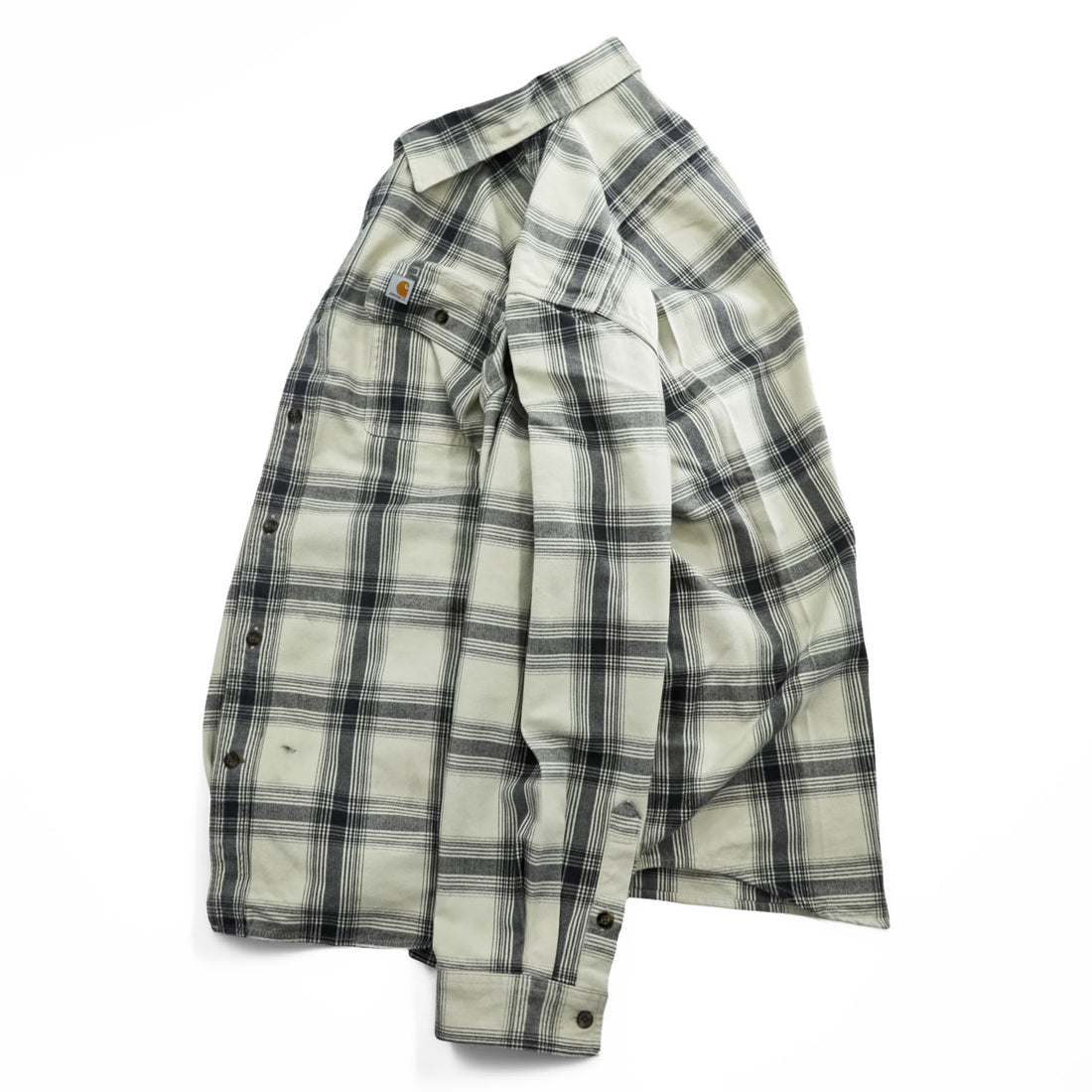 Carhartt Flannel Long-Sleeve Shirt, Size XL, Gray, White, Checked, Big Size, Original Fit, 104451
