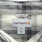 Carhartt Flannel Long-Sleeve Shirt, Size XL, Gray, White, Checked, Big Size, Original Fit, 104451