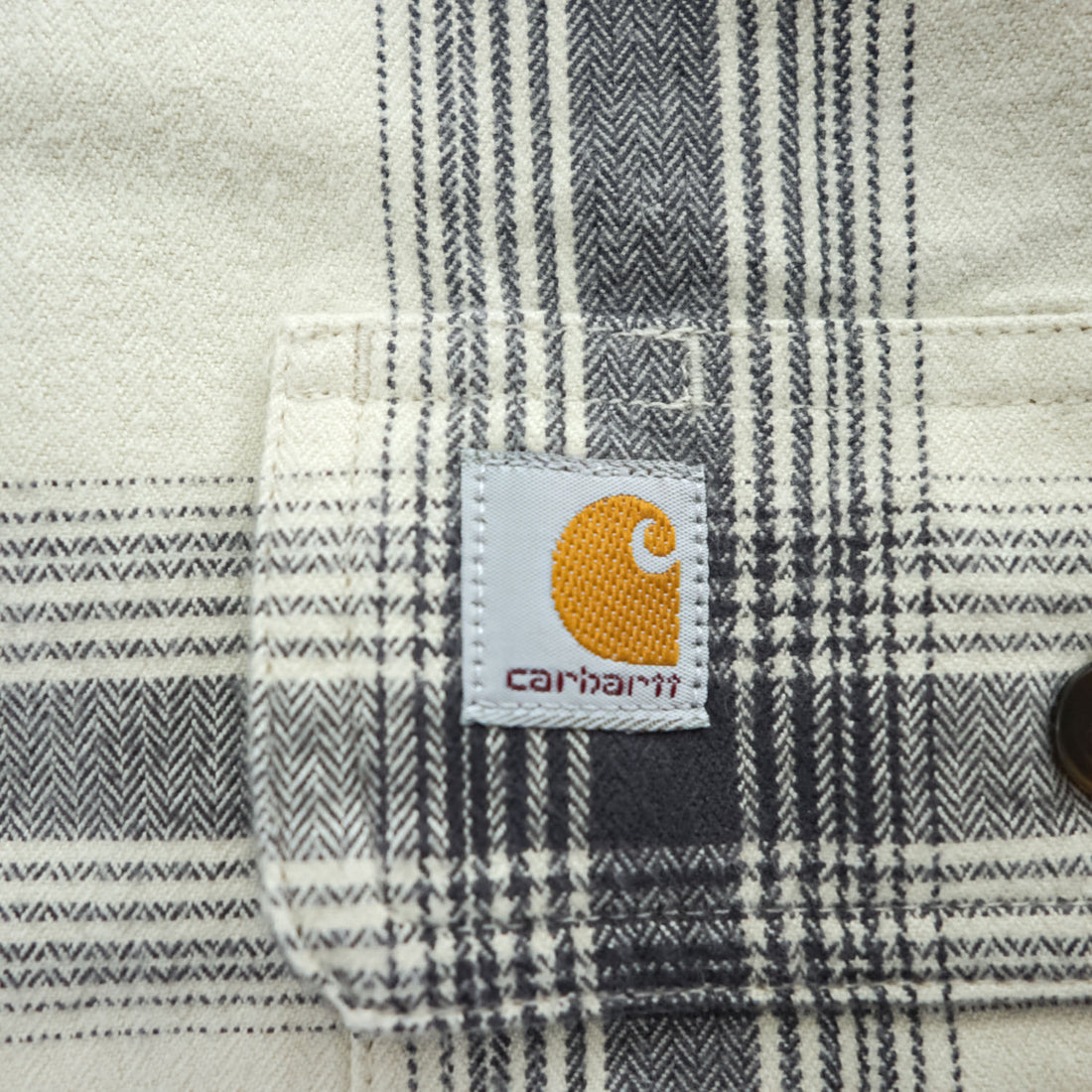 Carhartt Flannel Long-Sleeve Shirt, Size XL, Gray, White, Checked, Big Size, Original Fit, 104451
