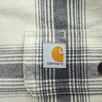 Carhartt Flannel Long-Sleeve Shirt, Size XL, Gray, White, Checked, Big Size, Original Fit, 104451
