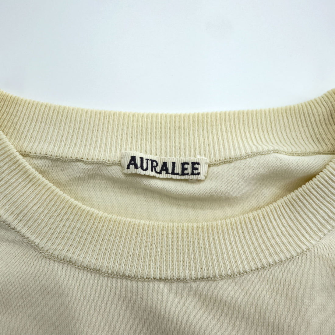 AURALEE Japan Made Knit Sweater M White SUPER HARD TWIST KNIT A7SP01HT