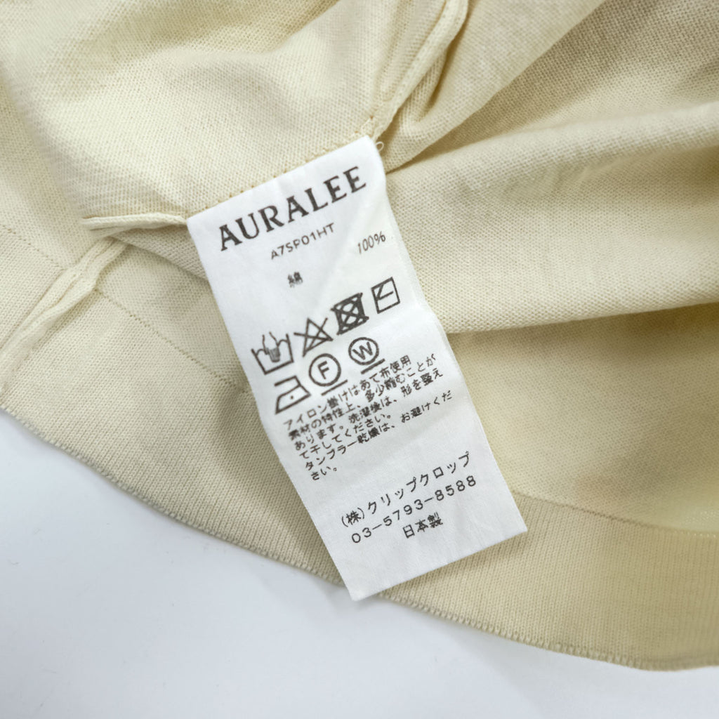 AURALEE Japan Made Knit Sweater M White SUPER HARD TWIST KNIT A7SP01HT