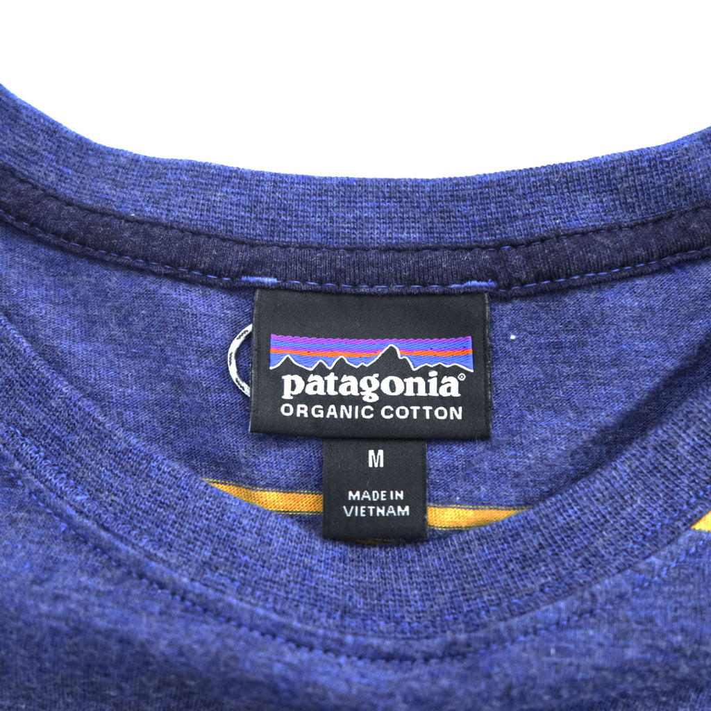 Patagonia オーガニックコットン ポケット Tシャツ ポケTee M ボーダー Squeaky Clean Pocket Tee 52790
