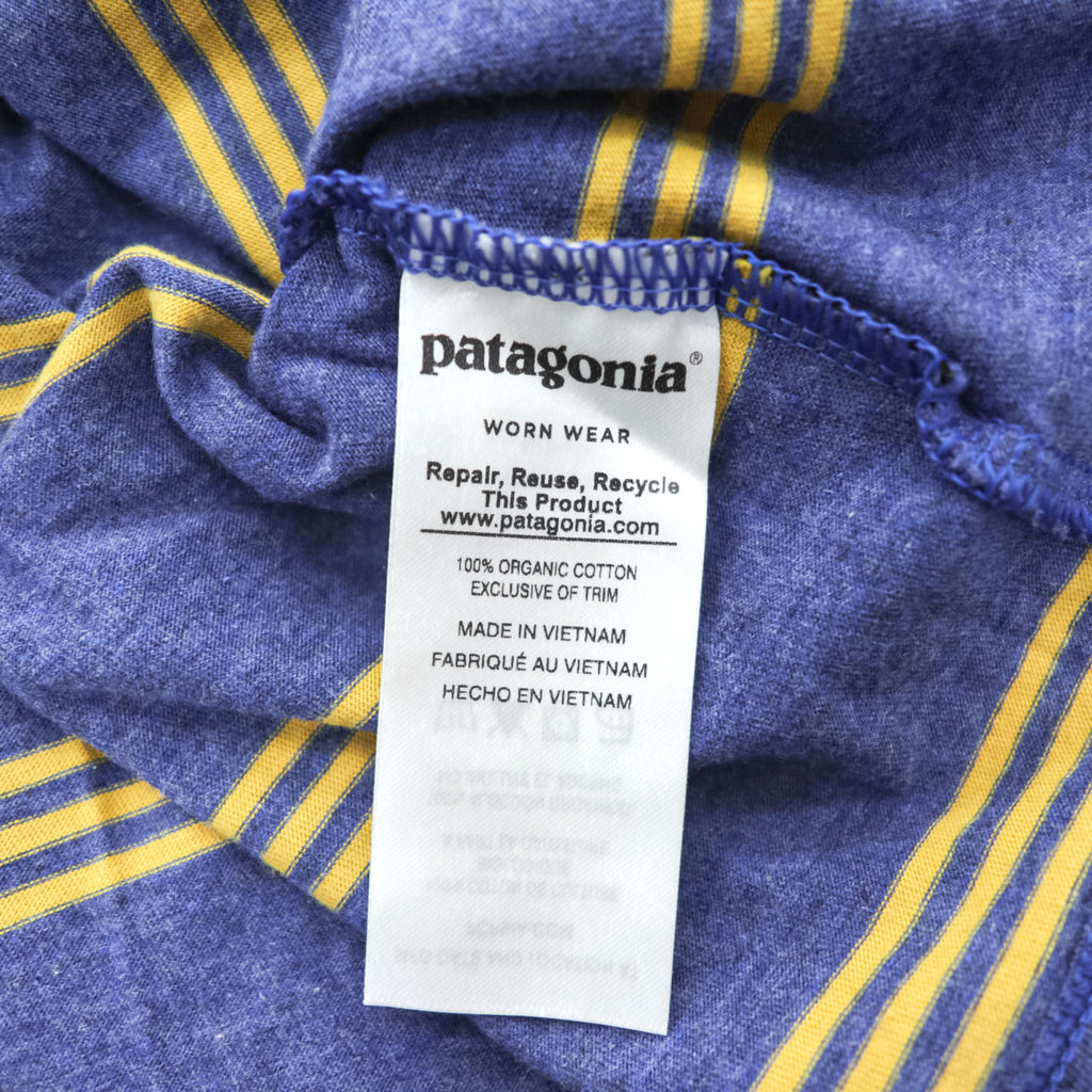 Patagonia オーガニックコットン ポケット Tシャツ ポケTee M ボーダー Squeaky Clean Pocket Tee 52790