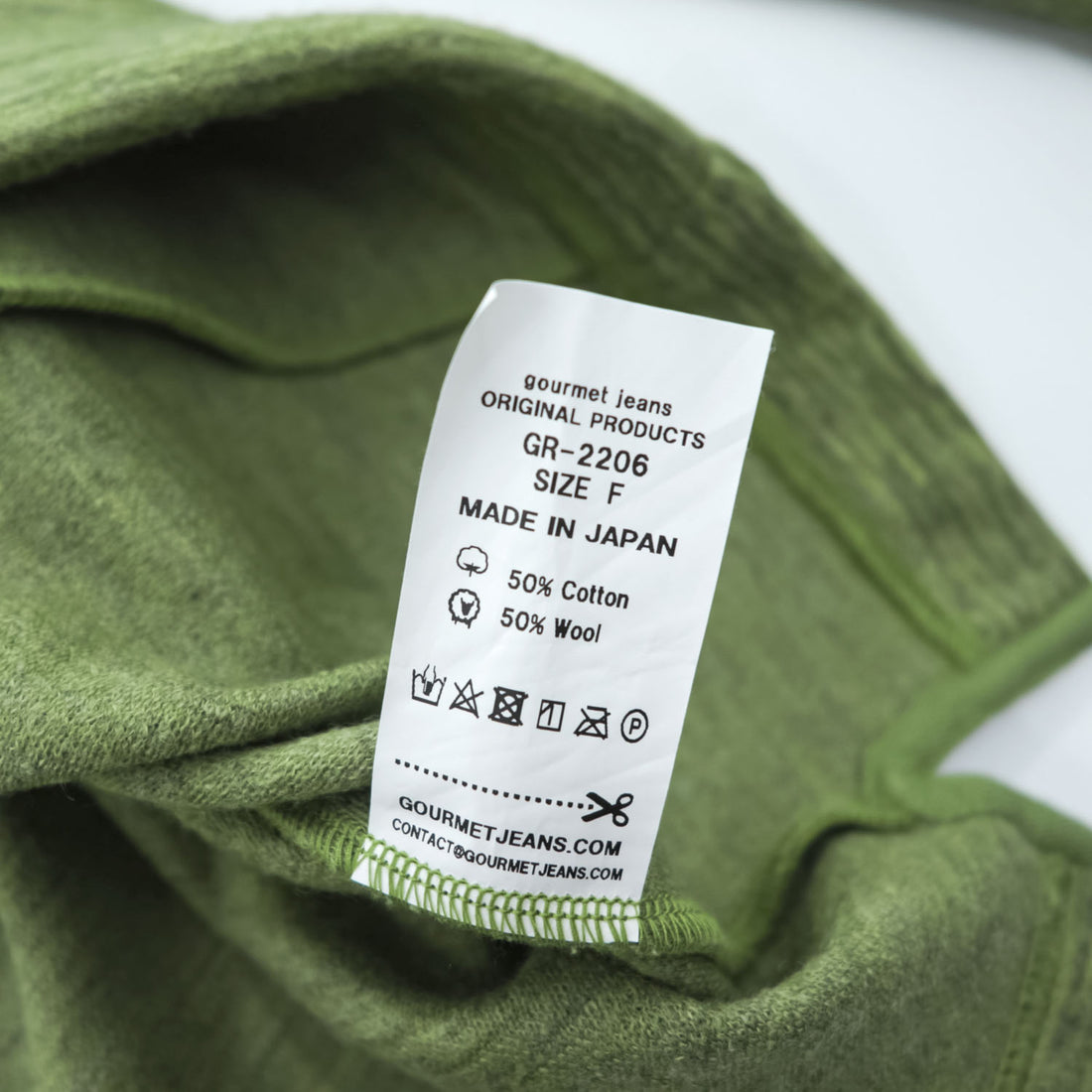 Gourmet Jeans Japan Made Pullover Long Hoodie FREE Green LONG PARKA Big Silhouette GR-2206/