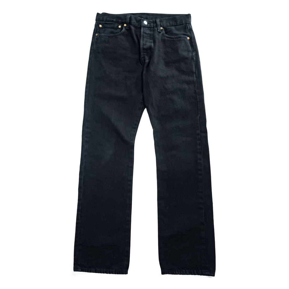 Levi's ビッグE 501 ブラック デニムパンツ ジーンズ 32 x 32 レザーパッチ ボタンフライ PREMIUM 00501-0165